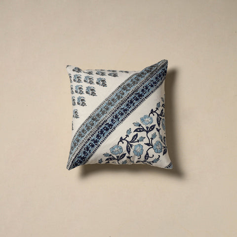 Hand sanganeri floral cushion cover 26 - handcrafted