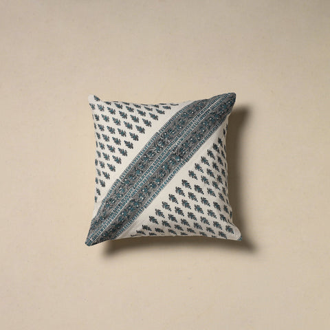 Hand sanganeri floral cushion cover 28 - handcrafted