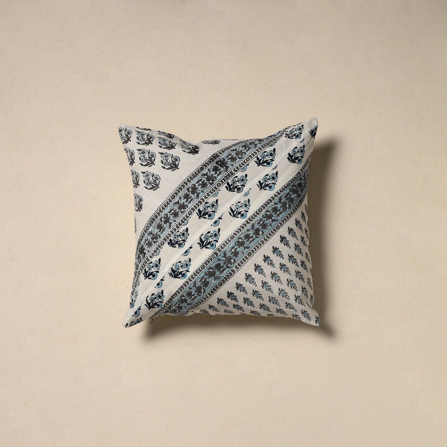 Hand sanganeri floral cushion cover 32 - handcrafted