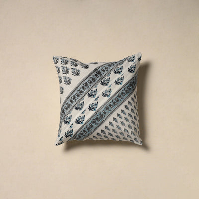 Hand sanganeri floral cushion cover 32 - handcrafted