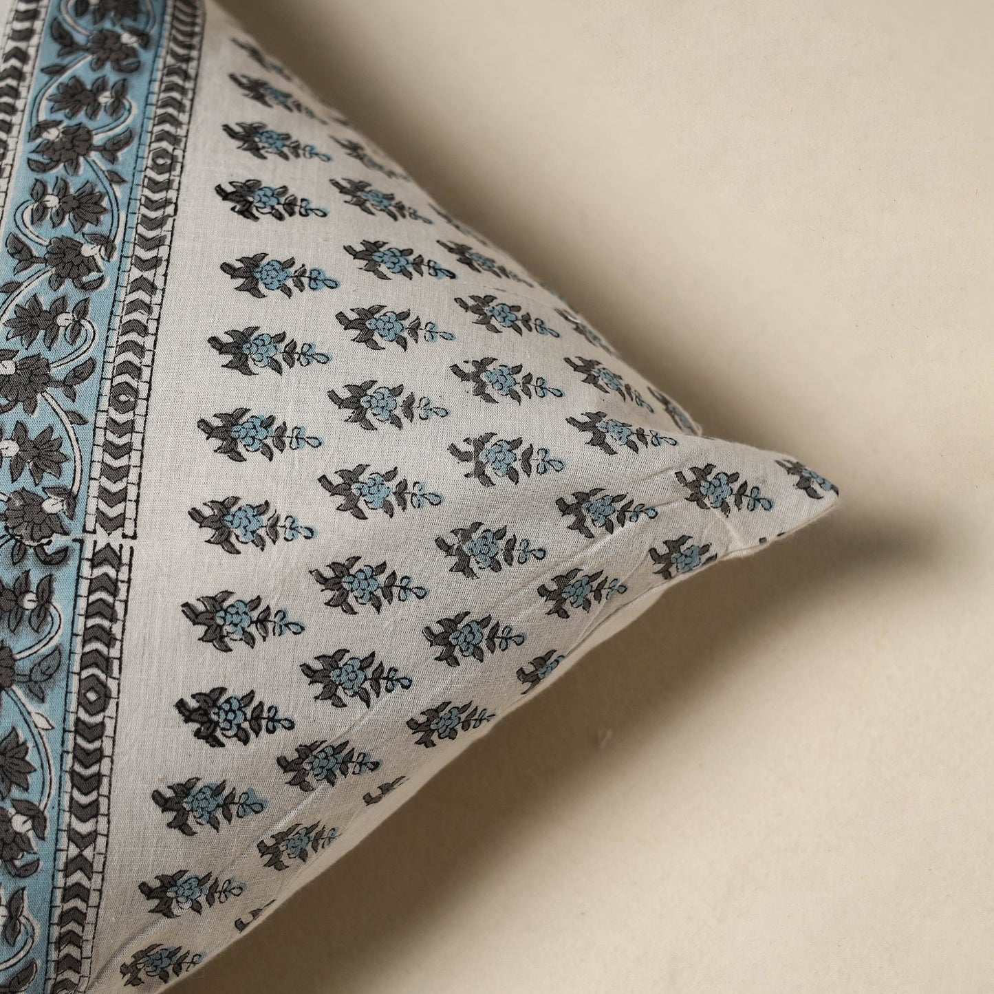 Hand sanganeri floral cushion cover 32 - handcrafted