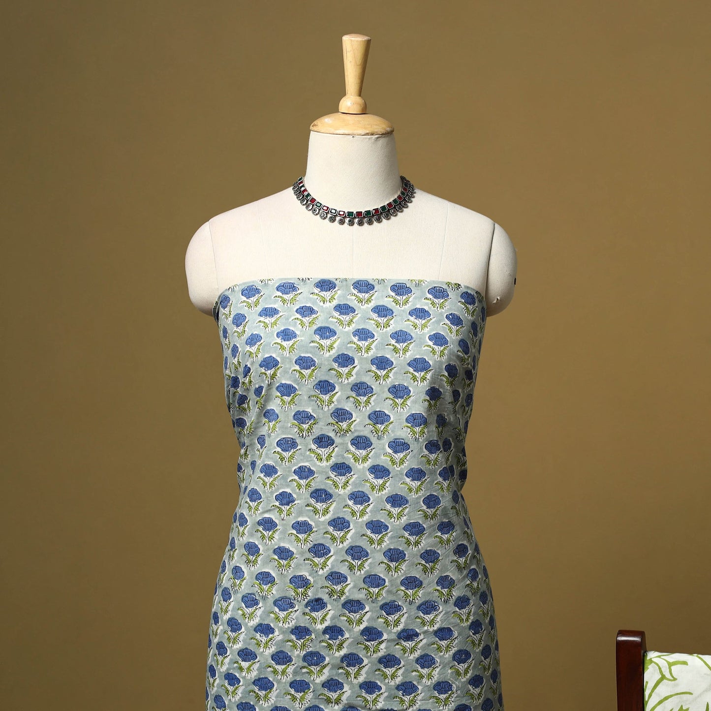 Hand sanganeri cotton 3pc unstitched dress material 15