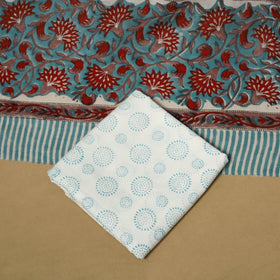 Hand sanganeri cotton 3pc unstitched dress material 12