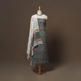 Hand sanganeri cotton 3pc unstitched dress material 11