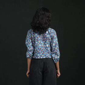 Hand block sanganeri print cotton floral crop top 06