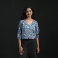 Hand block sanganeri print cotton floral crop top 06