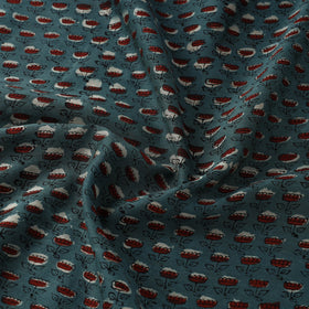 Hand Block Print Chanderi Silk Blue Jahota Fabric