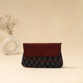 Hand clutch with embossed leather flap 33 - handcrafted