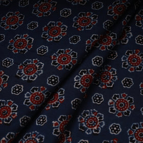 Blue - hand cotton fabric 05 - handcrafted