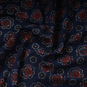 Blue - hand cotton fabric 05 - handcrafted