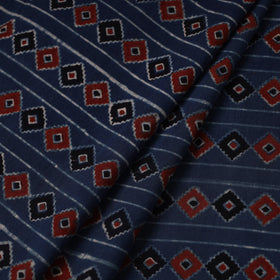 Blue Hand Block Print Cotton Ajrakh Fabric