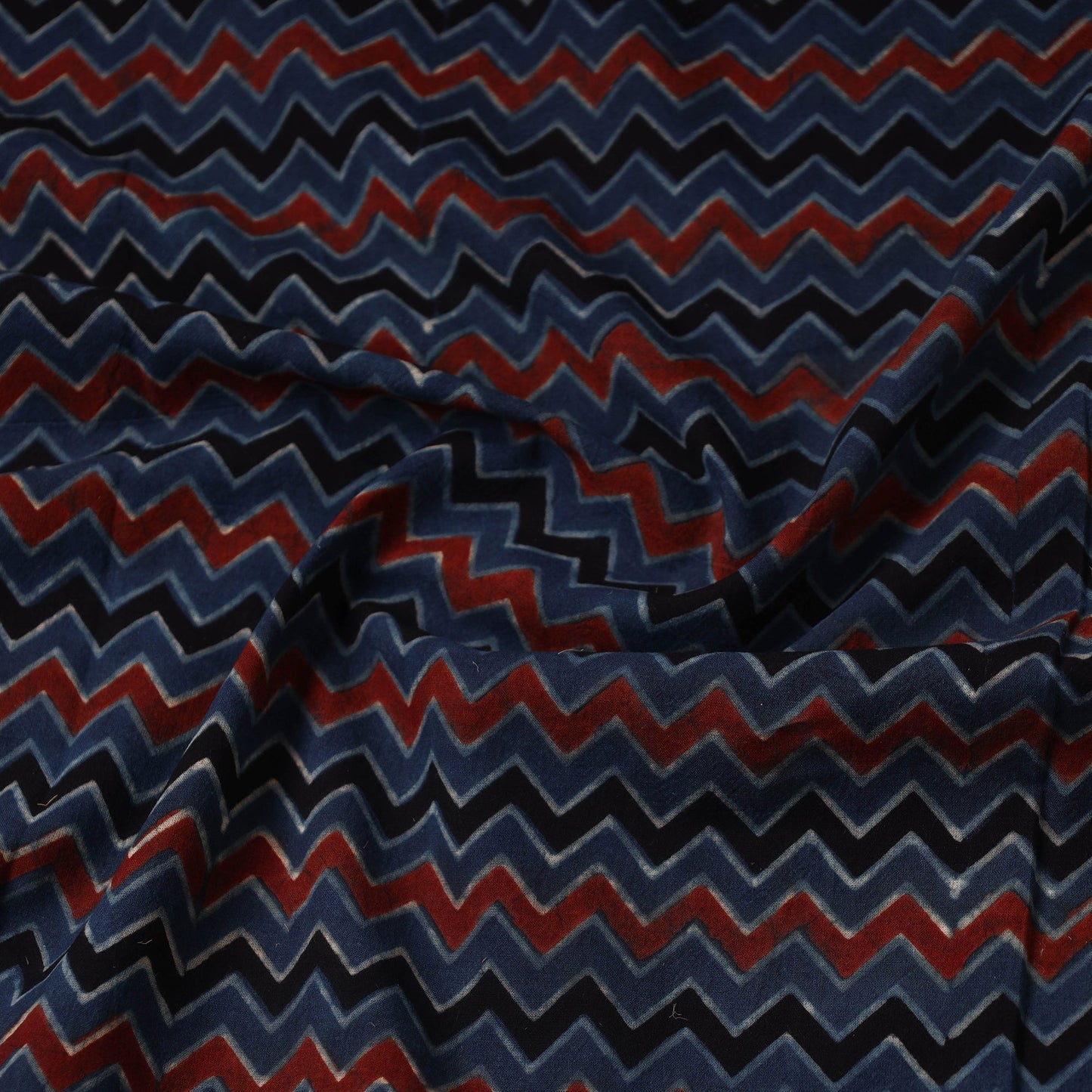 Blue Hand Block Print Cotton Ajrakh Fabric