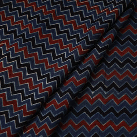 Blue Hand Block Print Cotton Ajrakh Fabric