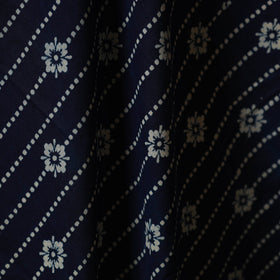 Blue - hand cotton indigo bagru fabric 01 - handcrafted
