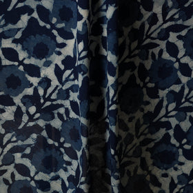 Blue - hand cotton indigo bagru fabric 05 - handcrafted