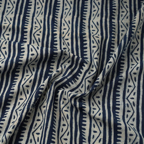 Blue Hand Block Print Cotton Indigo Bagru Fabric