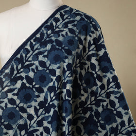 Blue - hand cotton indigo bagru fabric 05 - handcrafted