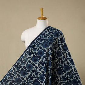 Blue - hand cotton indigo bagru fabric 05 - handcrafted