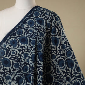 Blue - hand cotton indigo bagru fabric 06 - handcrafted