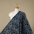 Blue - hand cotton indigo bagru fabric 06 - handcrafted