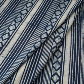 Blue Hand Block Print Cotton Indigo Bagru Fabric