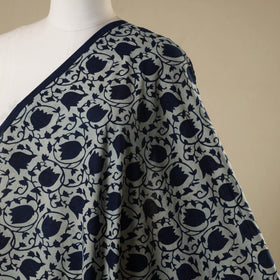 Blue - hand cotton indigo bagru fabric 07 - handcrafted