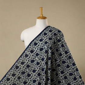 Blue - hand cotton indigo bagru fabric 07 - handcrafted