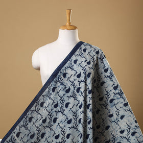 Blue Hand Block Print Cotton Indigo Bagru Fabric