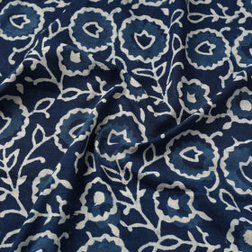 Blue Hand Block Print Cotton Indigo Bagru Fabric