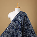 Blue Hand Block Print Cotton Indigo Bagru Fabric