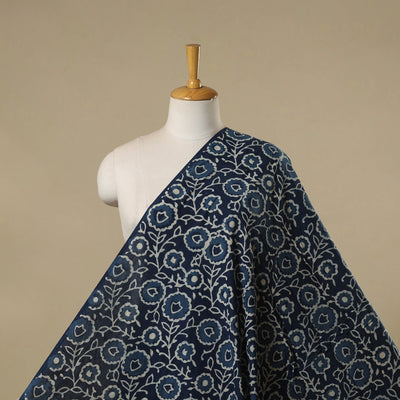 Hand cotton indigo bagru fabric 20 - handcrafted