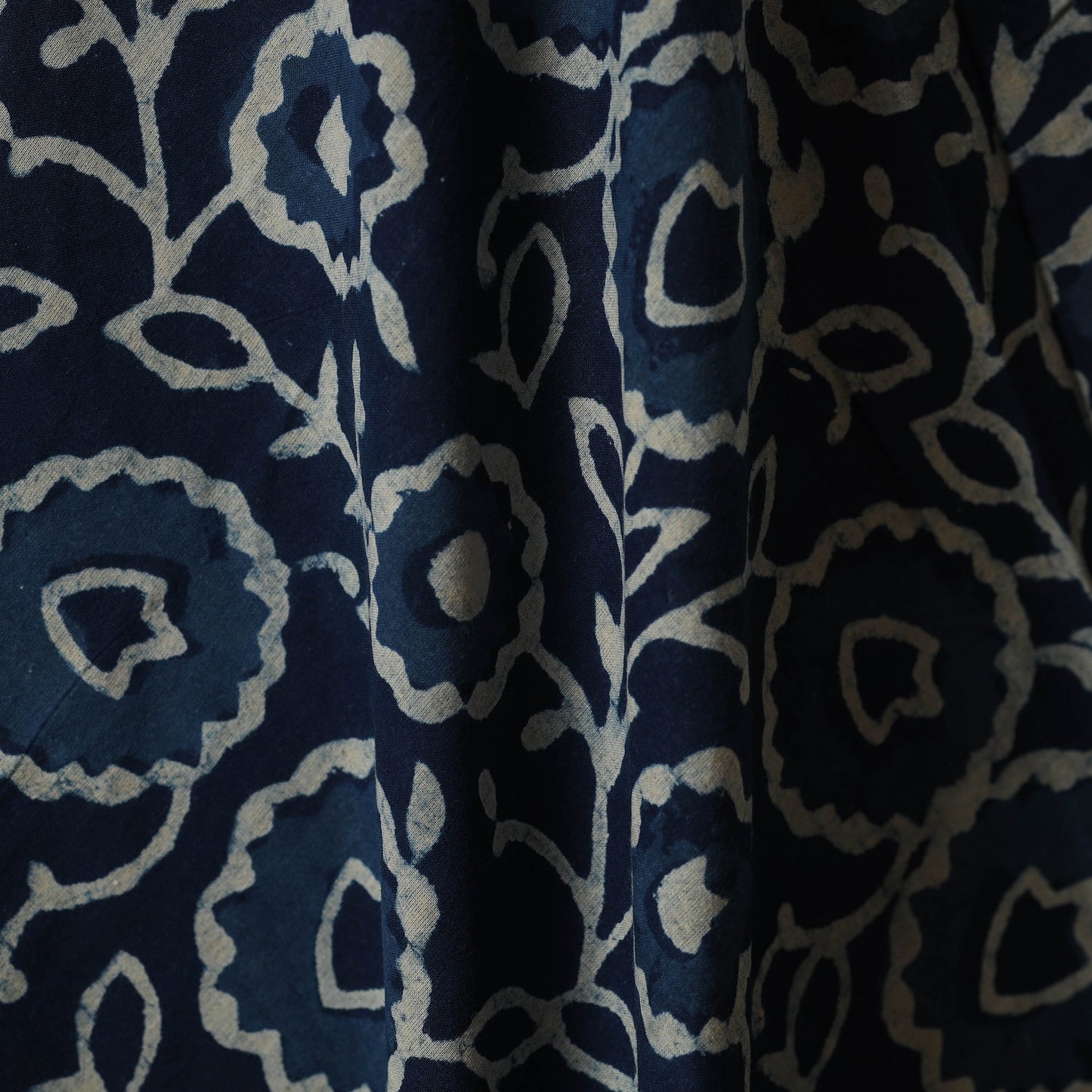 Hand cotton indigo bagru fabric 20 - handcrafted