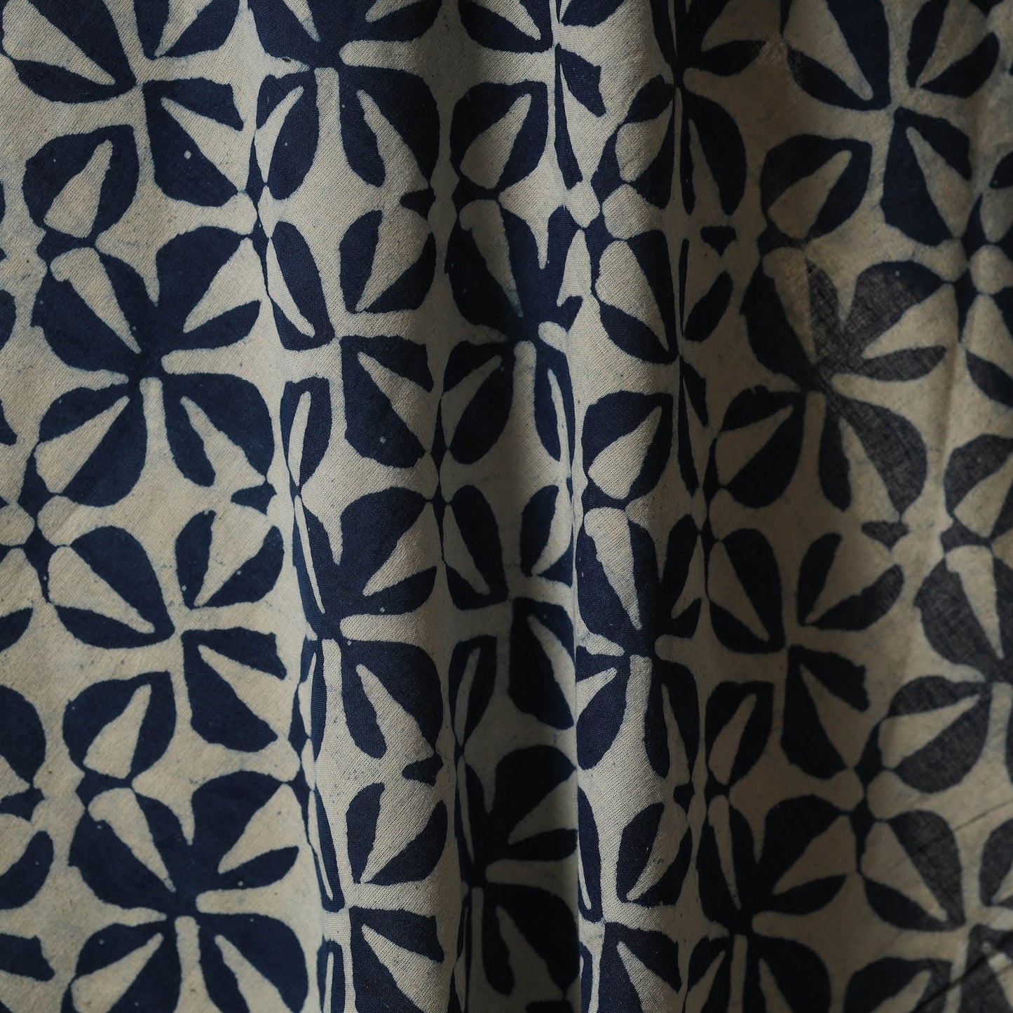Hand cotton indigo bagru fabric 21 - handcrafted