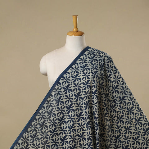 Hand cotton indigo bagru fabric 21 - handcrafted