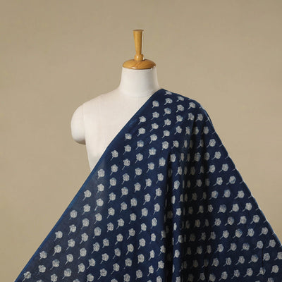 Hand cotton indigo bagru fabric 22 - handcrafted