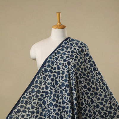 Hand cotton indigo bagru fabric 23 - handcrafted