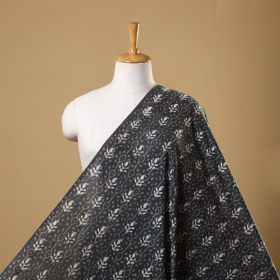 Blue - hand cotton indigo bagru fabric 23 - handcrafted