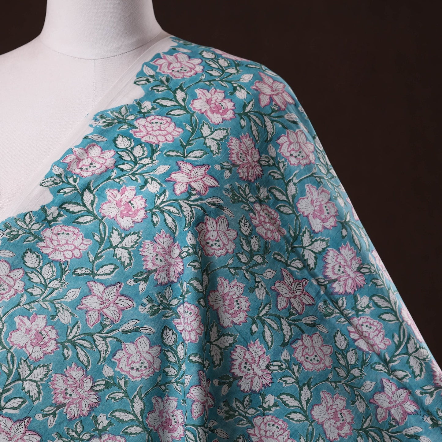 Hand cotton sanganeri fabric 36 - handcrafted