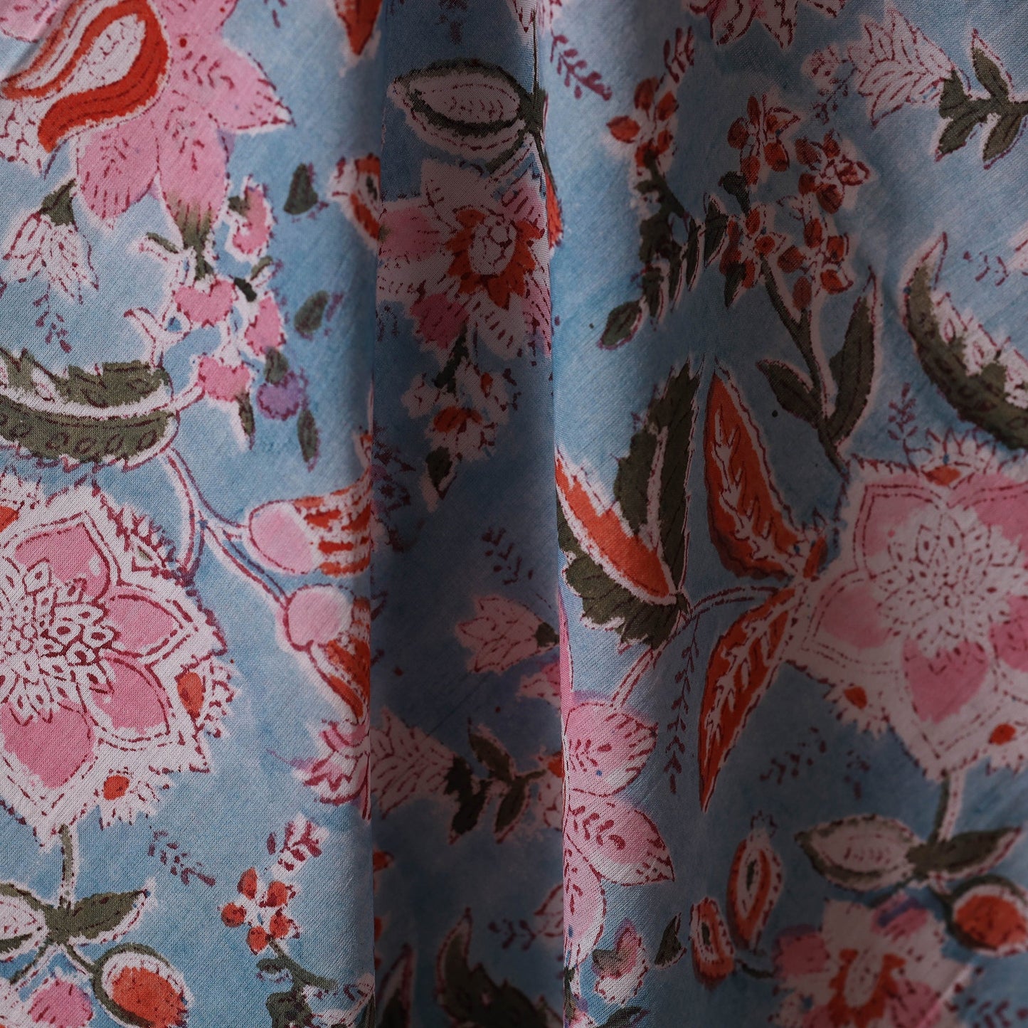 Hand cotton sanganeri fabric 58 - handcrafted