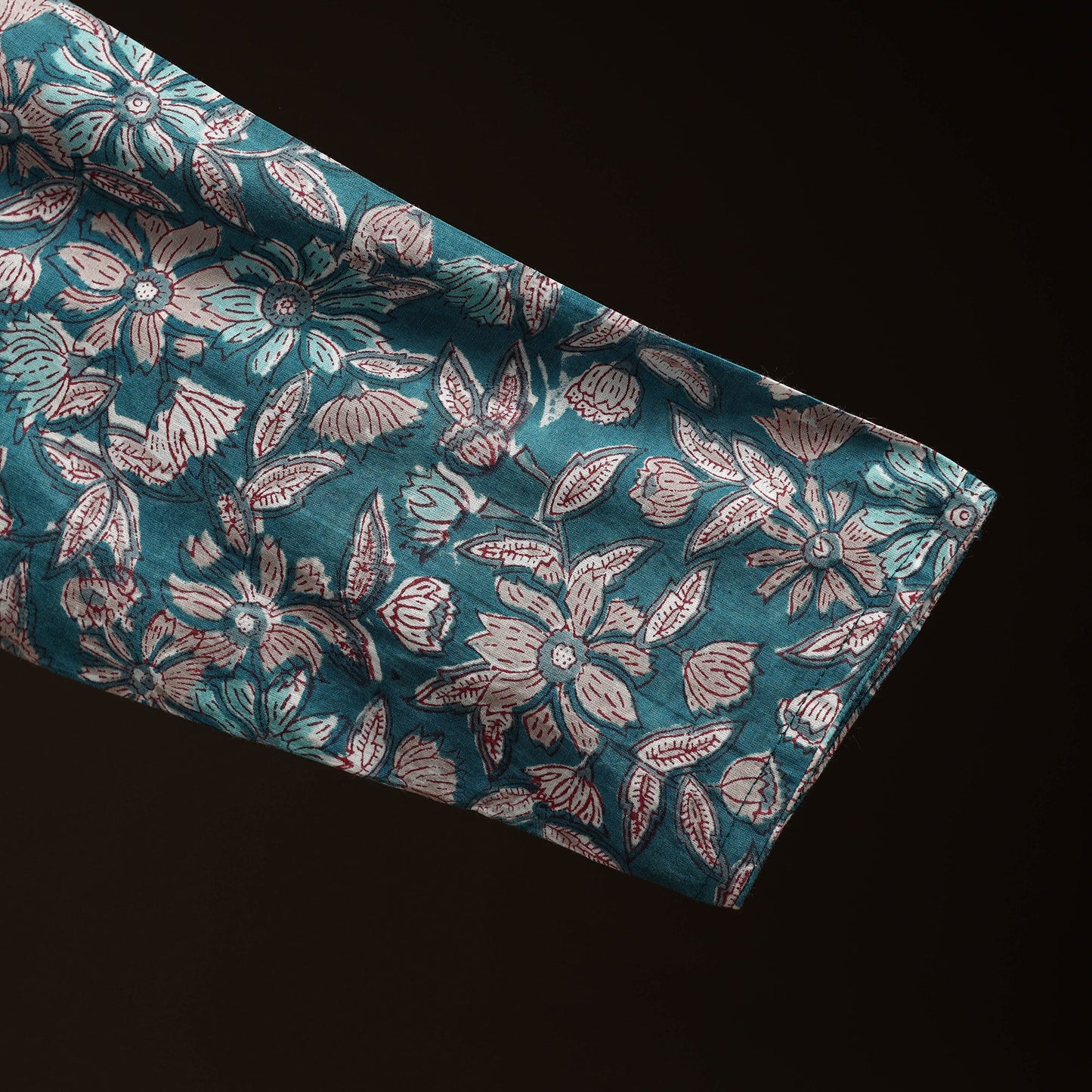 Blue - hand cotton sanganeri readymade blouse 01