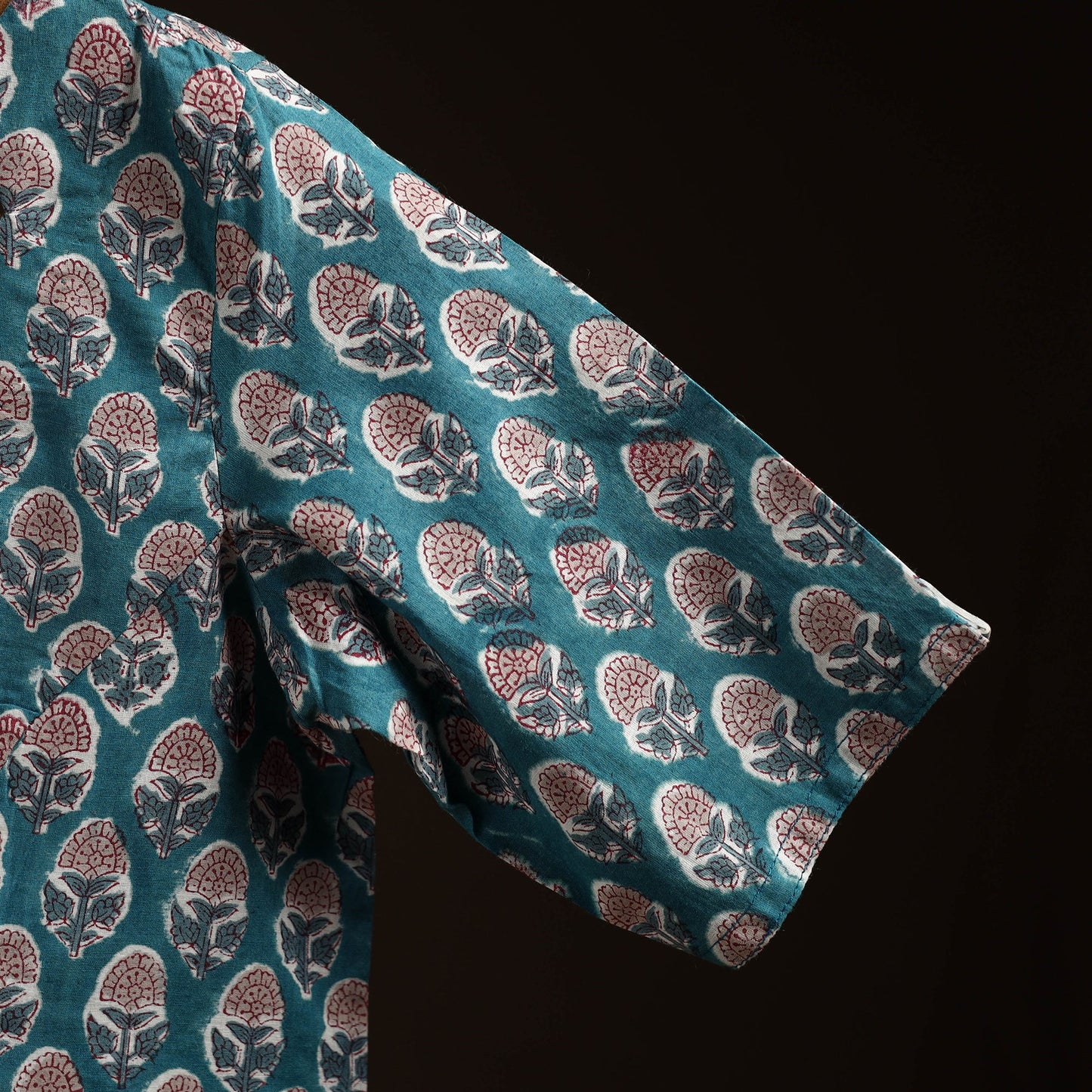 Blue - hand cotton sanganeri readymade blouse 13