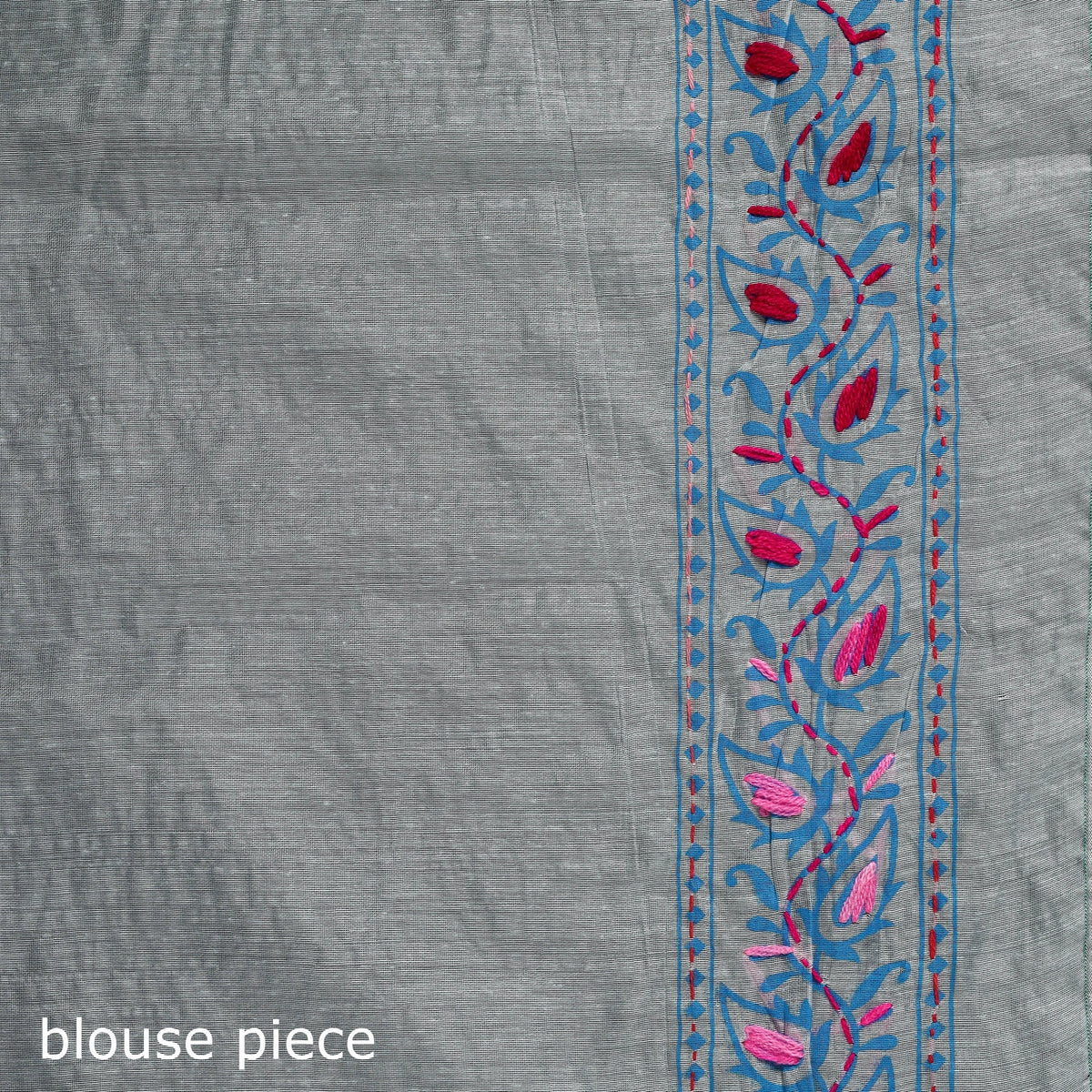 Hand embroidered chanderi silk chapa work phulkari saree 07