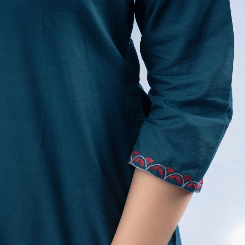 Buy iTokri Casuals - Hand Embroidered Cotton Long Kurta Online at iTokri.com