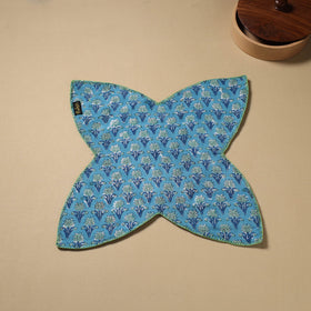  Blue Hand Embroidered Cotton Roti Napkin