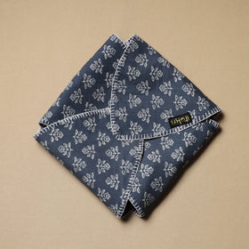  Blue Hand Embroidered Cotton Roti Napkin 