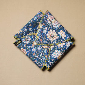  Blue Hand Embroidered Cotton Roti Napkin 