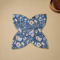  Blue Hand Embroidered Cotton Roti Napkin 