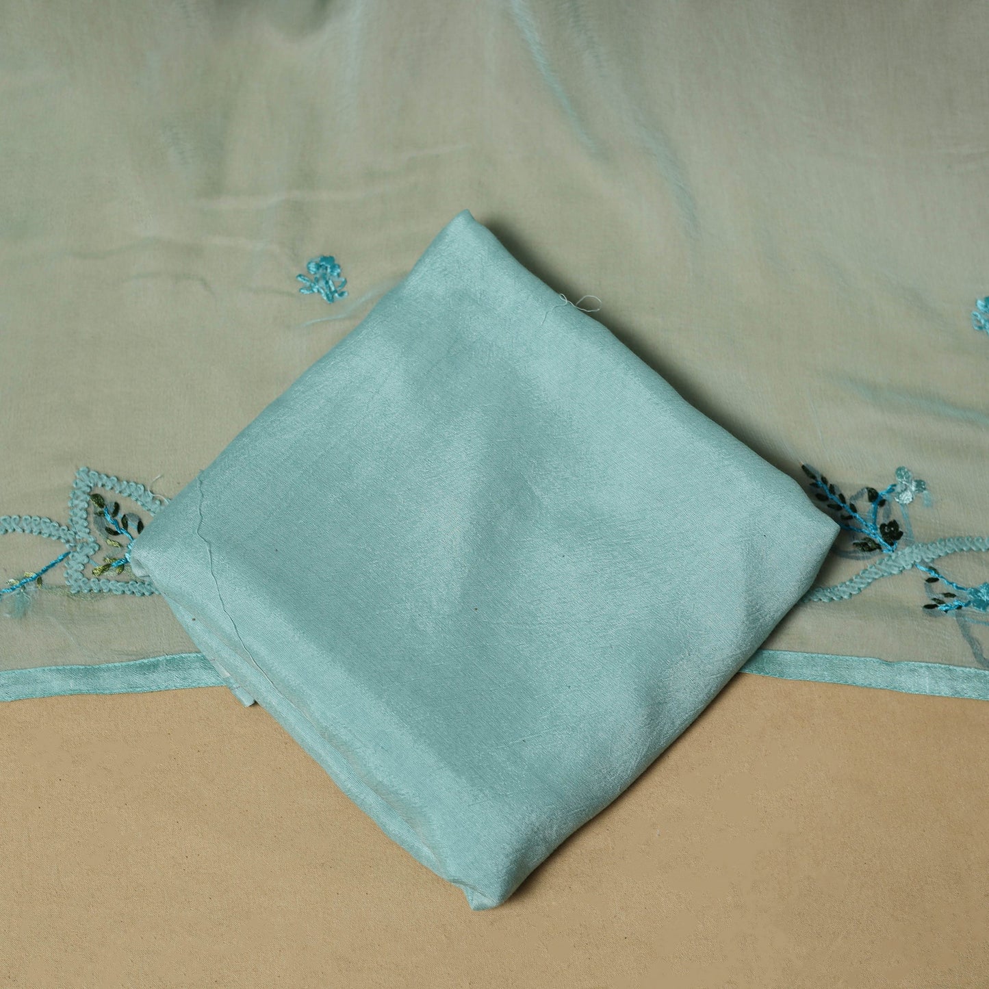 Hand embroidered georgette 3pc unstitched dress material 08