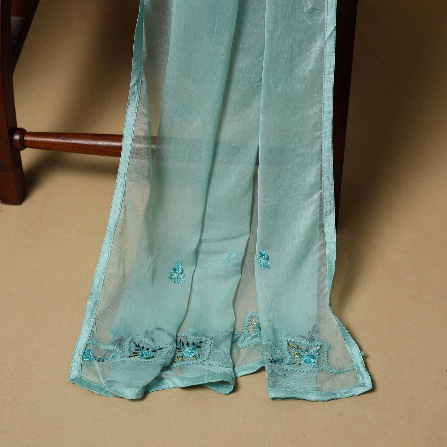 Hand embroidered georgette 3pc unstitched dress material 08