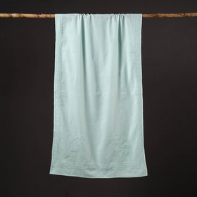 Buy Blue Hand Embroidered Lucknow Chikankari Cotton Stole